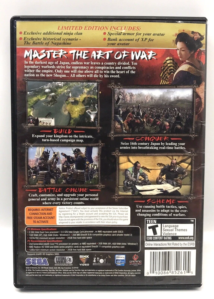 Total War Shogun 2 (2-Disc Limited Edition PC DVD-Rom) Complete With Key Code - Image 2 of 4