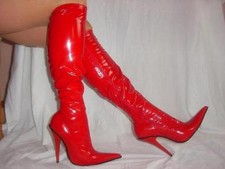 Promotion !! Bottes Laquées Rouges 40-47 Fétiche Domina Sexy Pologne