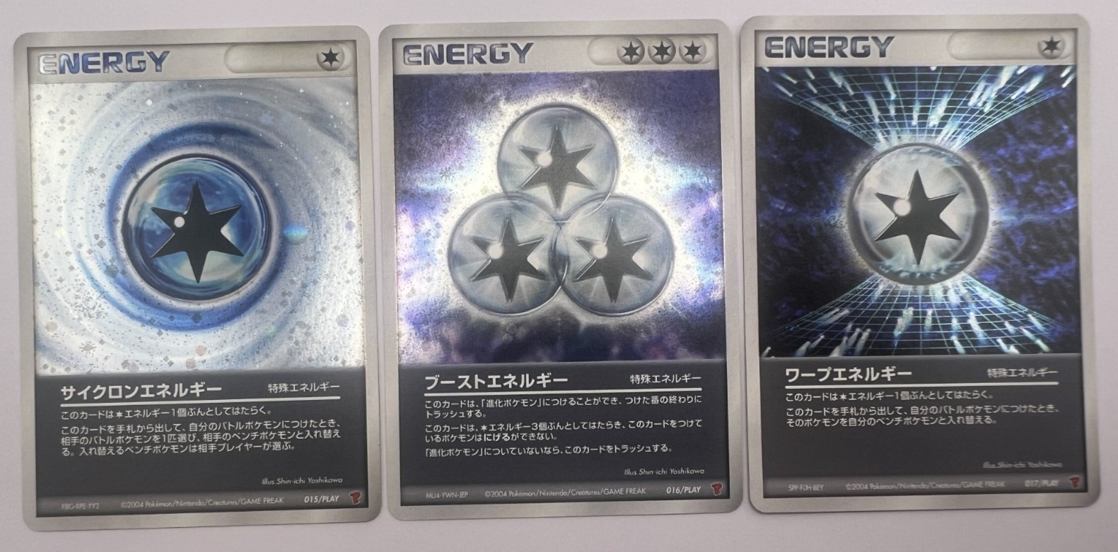 Pokemon Card Cyclone Boost Warp Energy 015 016 017/PLAY 3-Set Promo Japanese