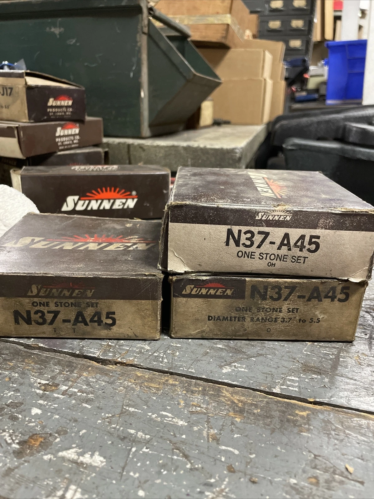 3ct. Used Sunnen N37-A45 Honing Stone Set 3.5" to 5.5" Diameter Range