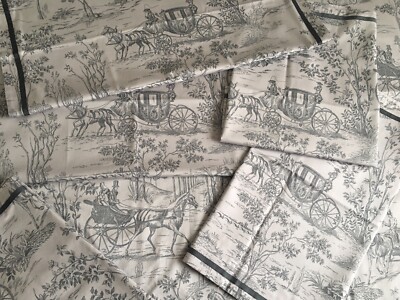 Laura Ashley Kissenbezug 400 Fadenzahl Baumwolle Toile de Jouy Pferde 69 x 69 cm