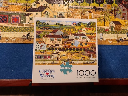 Puzzle Charles Wysocki Amish Country 1000 PC Usato Giochi Completi Buffalo - Foto 6 di 12