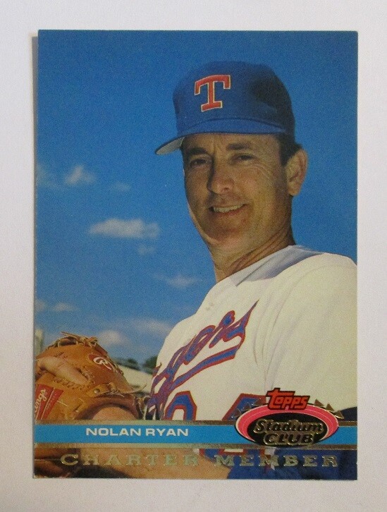 NOLAN RYAN Texas RANGERS 1991 Stadium Club CHARTER MEMBER Baseball Card