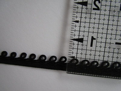 Vintage Black loop Edge Trim Button loop 10yd unit New Old Stock