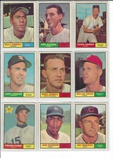 1961 TOPPS BASEBALL CARD SINGLES (354-370) $1.35 each w/discount***$3 MINIMUM