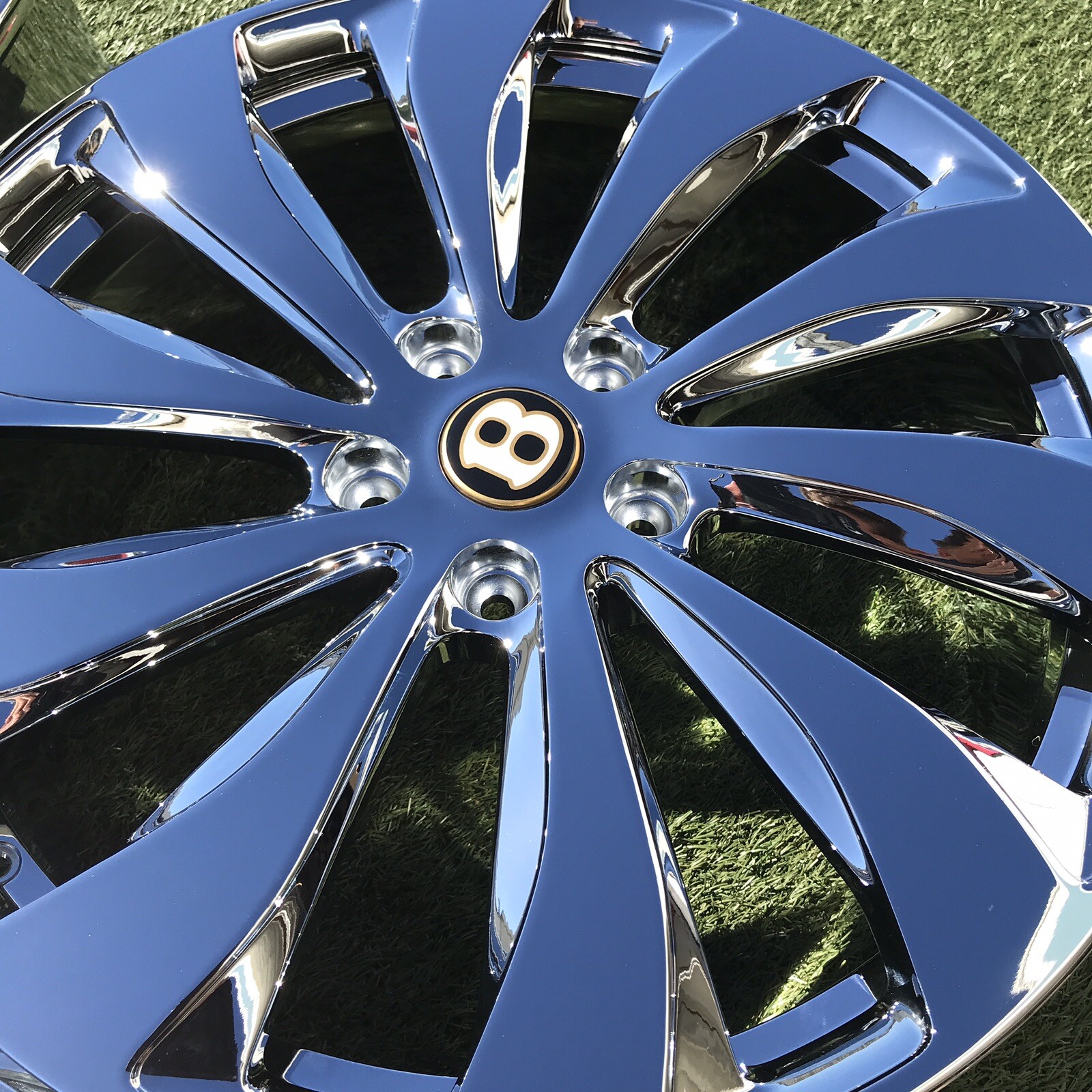 22" BENTLEY CONTINENTAL GT FLYING SPUR  RIMS WHEELS CHROME RIMS OEM GENUINE SET 