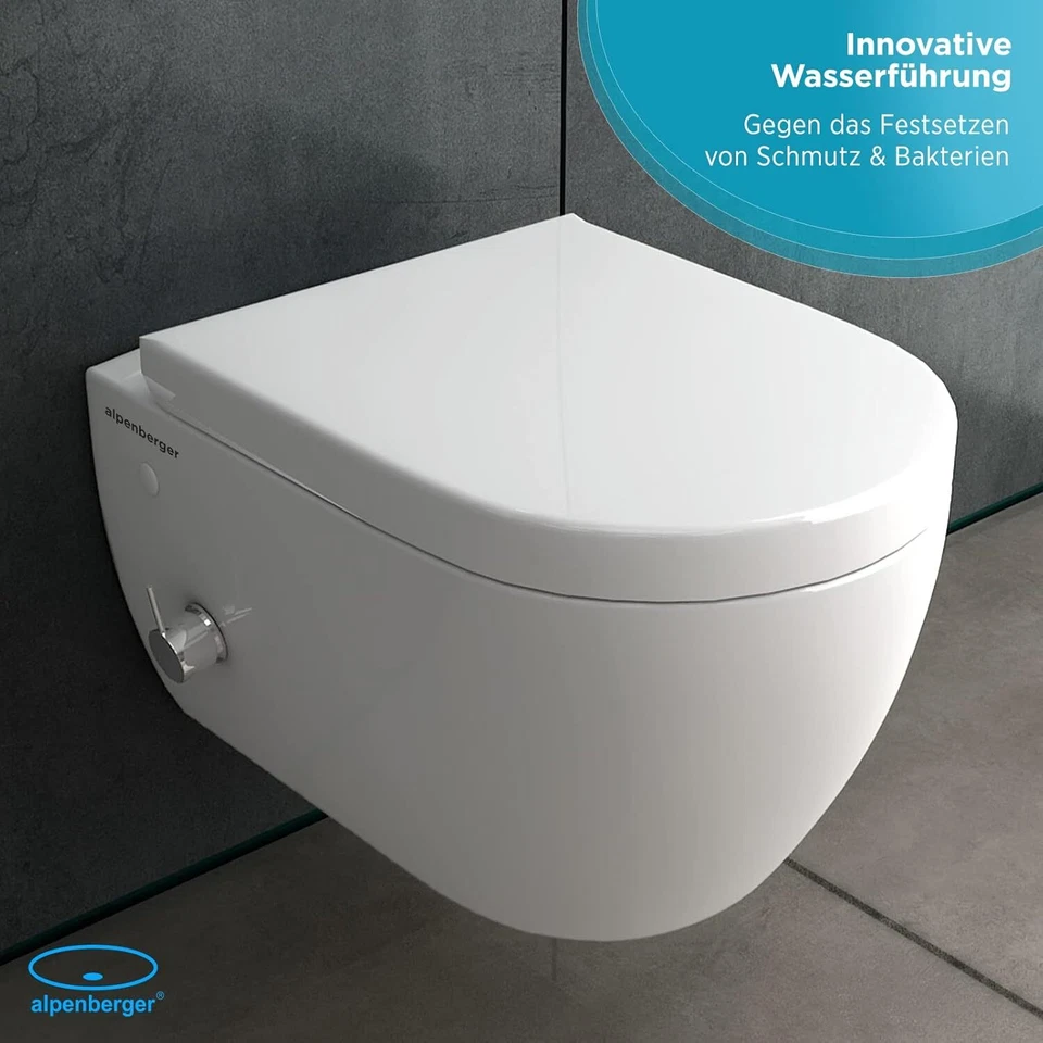 ALPENBERGER & GEBERIT Hänge WC Spülrandlos Dusch Toilette Spülkasten Vorwandelement WC Set Komplett