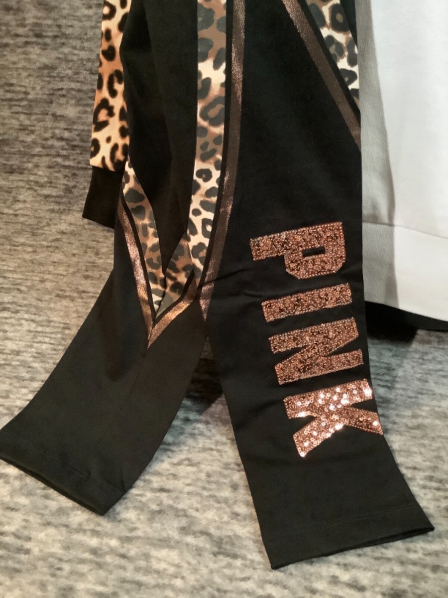 Victoria's Secret Pink Leopard Legging Pullover + Bling Victoria's Secret Pink Leopard Legging Pullover + Bling