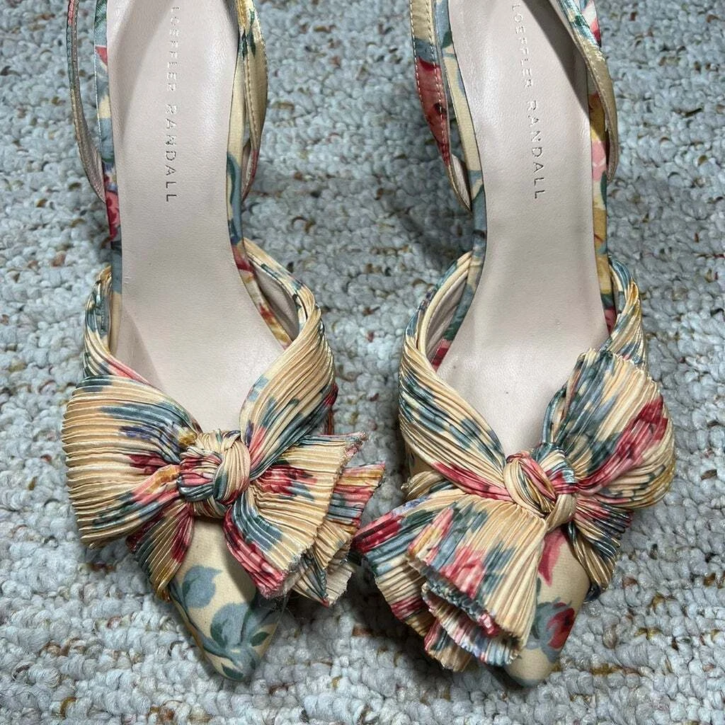 Loeffler Randall | Dahlia Bow Low Heel with | Ankle | Heeled Sandals | Shoes