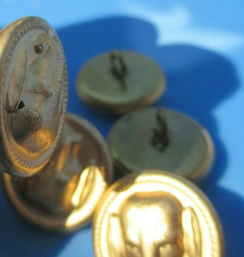 Vintage Elephant Head Button Gold Tone Pictorial Lot - Picture 5 of 11