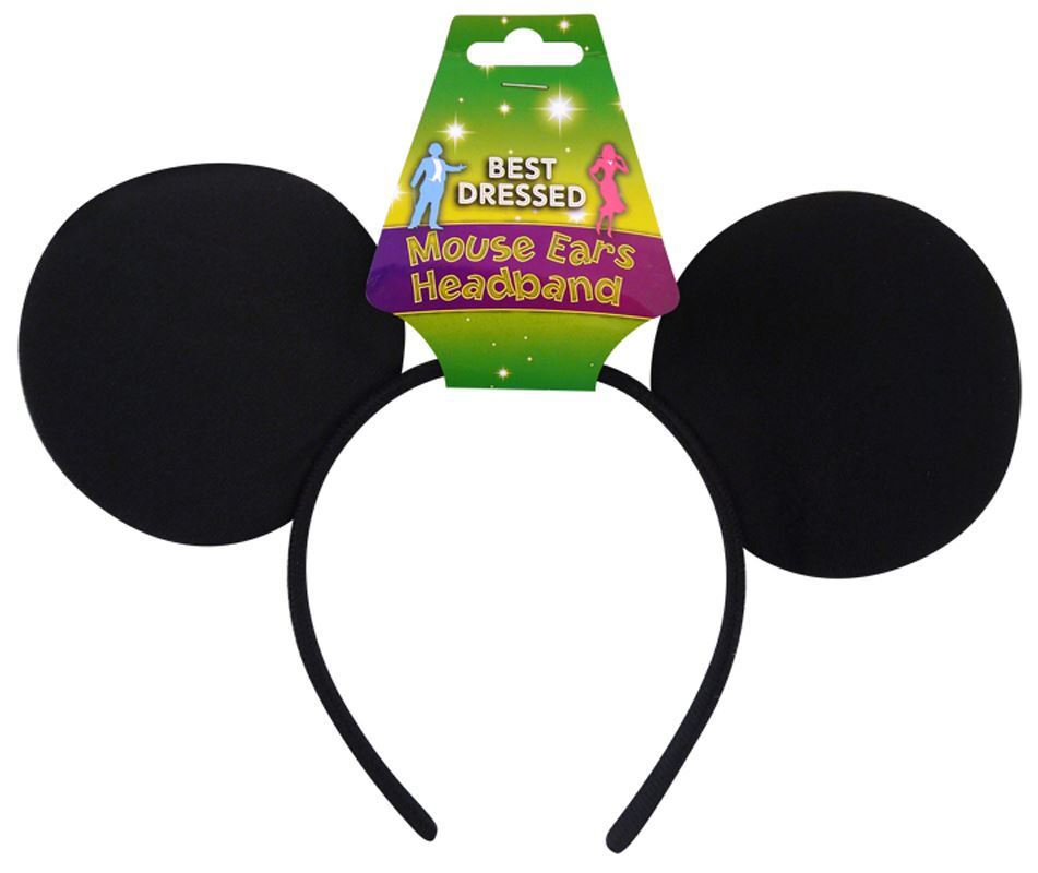 Mouse Ears Headband Fancy Dress Costume Mickey Minnie - Party Accessory