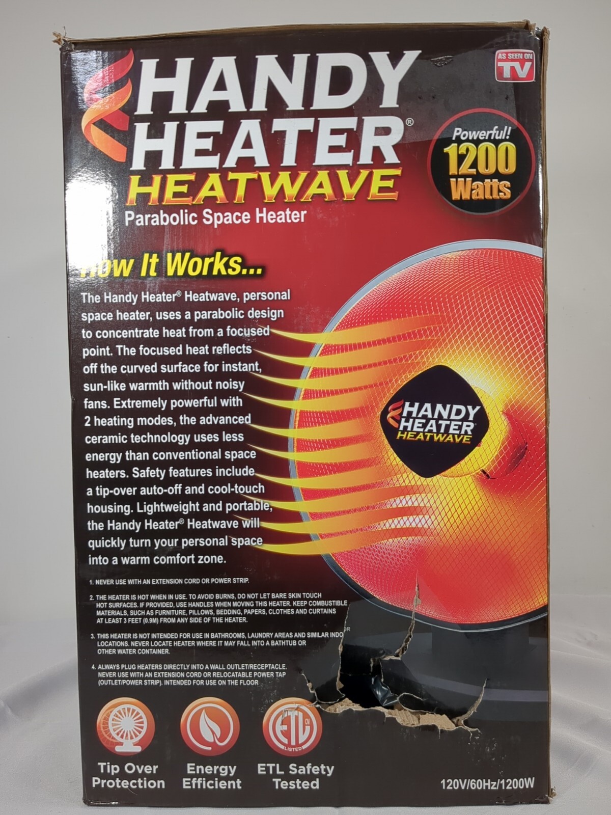Handy Heater HEATWAVE 350W Heatwave Electric Ceramic Parabolic Space