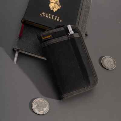 LOCHBY Pocket Journal Bumblebee | Notebook Cover | Water Resistant Waxed Canvas