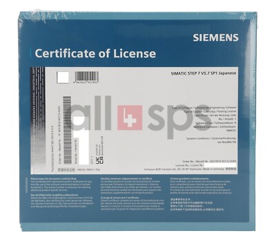 SIMATIC S7 STEP7 V5.7 JAPANESE FLOATING LIC 1USER SP1 - 6ES7810-4CC12-0JA5 (NS)