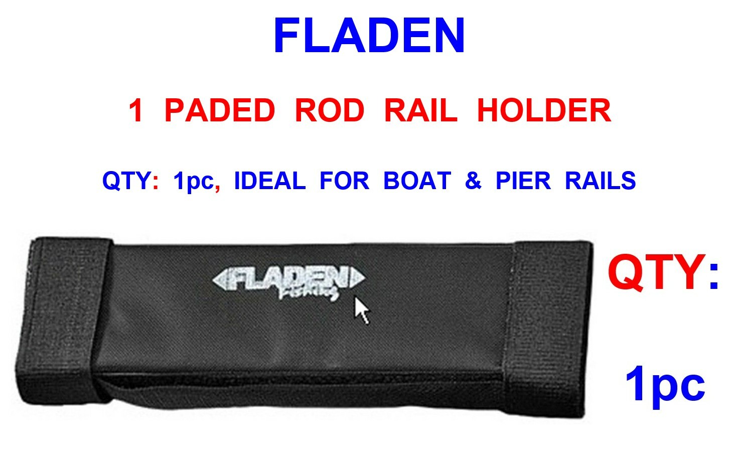FLADEN ROD RAIL HOLDER SEA FISHING BOAT PIER BAR PADDED BEACHCASTER ROD REST