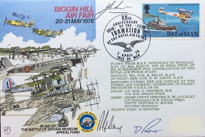 60th Anniversary Of The RAF - Crew (3) Signed Biggin Hill Air Fair May 1978 FDC