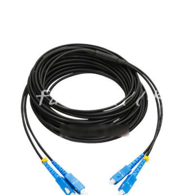 80M Black Armored Fiber Cable SC-SC UPC SM 9/125 Duplex Fiber Optic Patch Cord