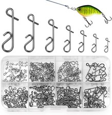 200x Stainless Steel Lure Snaps Clip-on Link Lok Fishing Connector Knotless Clip