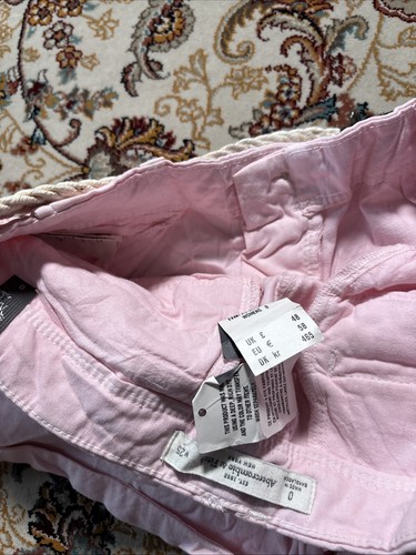Abercrombie & Fitch Short Womens 0 Pink Low Rise Stretch W25 Tags - Picture 11 of 13