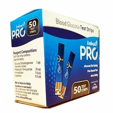 Embrace Pro Blood Glucose Test Strips 50 Count New Omnis Health Exp. 12/2026