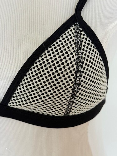 TRIANGL Bikini top triangle Black White Shoulder Straps X Small - TOP ONLY EUC - Picture 4 of 11