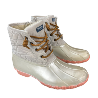 Sperry Top-Sider Mens Saltwater Duck Boots Gray Beige  display picture 1
