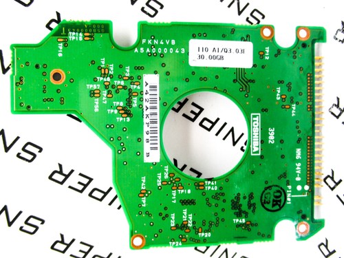 PCB - Toshiba 30GB MK3018GAS (HDD2169 B ZE01 T) G5B000043 A1/Q3.03B Hard Drive - Picture 2 of 6