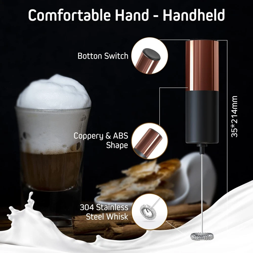 Milk Frother Handheld, Battery Operated Mini Coffee Frother Drink Mixer  B18
