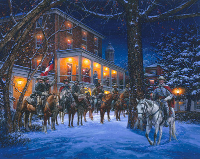 Mosbys Rangers In Warrenton 1863 By John Paul Strain Classic - Canvas Giclée