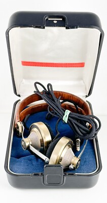 Vintage Pioneer SE-L40 Stereo Headphones with Original Case Brass