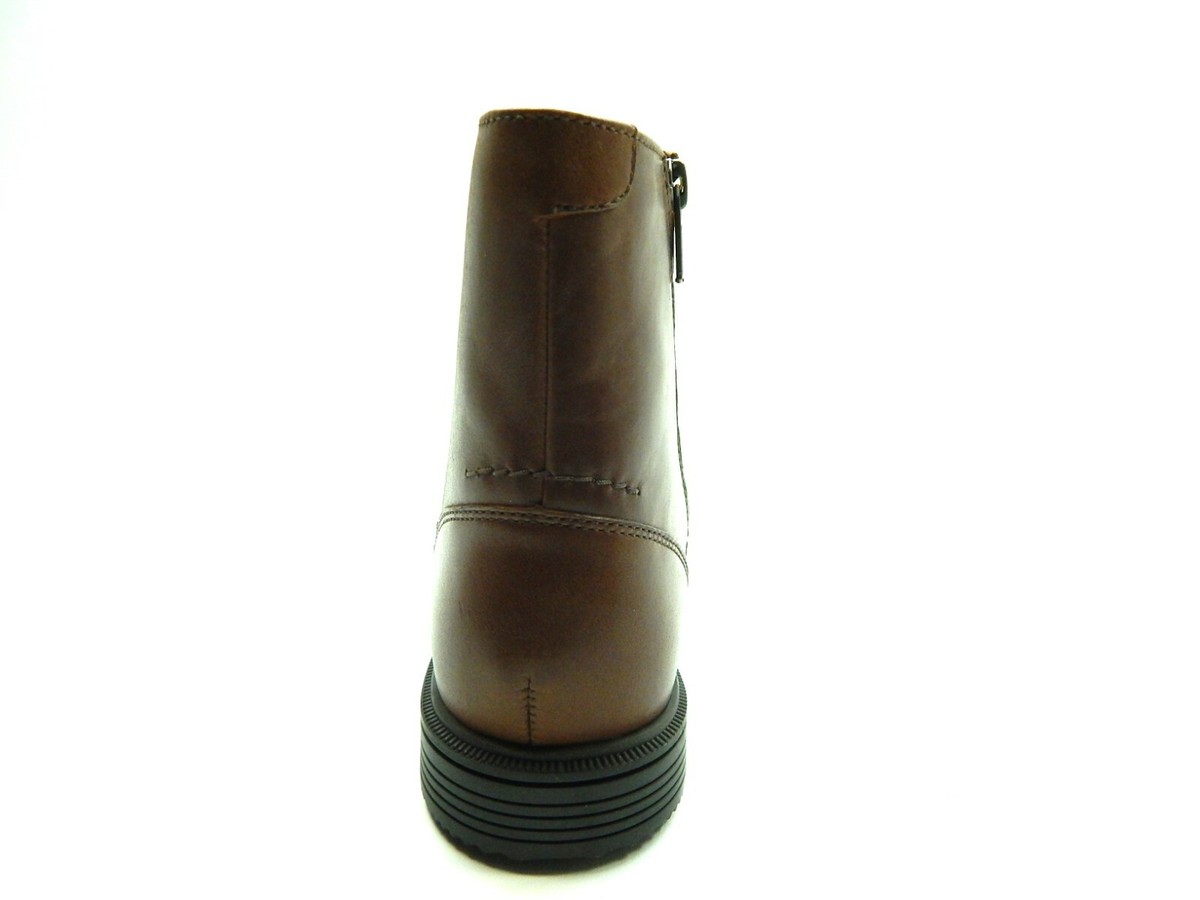 ROCKPORT TAYLOR ZIP HYDRO SHIELD LEATHER C12624 BROWN MEN