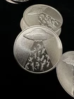 UFO Alien Abduction Cats Kittens 1 oz .999 Fine Silver BU Round Intaglio Mint