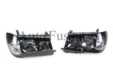 Headlights Pair In Black For Toyota Landcruiser 100 Series 1998-2005