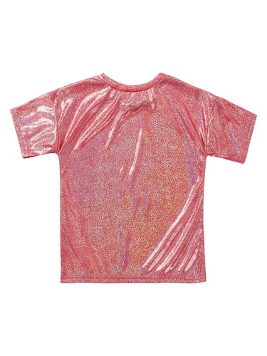 Kids Girls Boys Shiny Metallic T-shirt Sequined Jazz Dance Top Dancewear Costume - Picture 53 of 67
