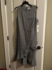 Calvin Klein Black/white Dress Sz 14 NWT