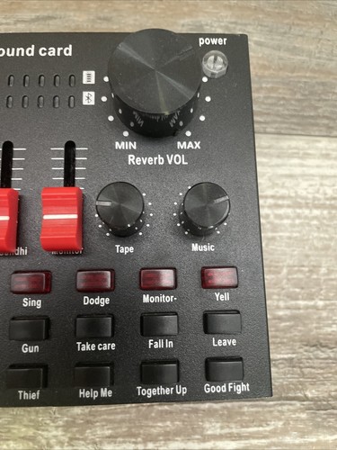 V8S The Sound Card Machine non testé MIC VOL,REVERB VOL,BASS,TREBLE,TAPE, MUSIQUE + - Photo 4/8