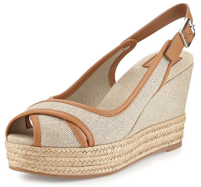 NIB TORY BURCH Majorca Platform Slingback Wedge Sandals US 9/39