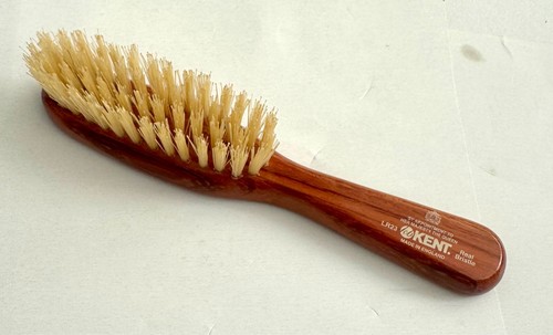 Kent LR23 Dark Wood Pure White Bristle Narrow Travel Brush - Made in England - Picture 5 of 19
