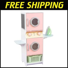 Kids Wooden Laundry Playset with Iron - Pastel