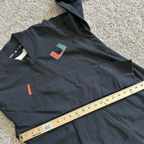 Adidas Full Zip Black Squad Bomber Jacket Mens Medium University Of Miami NWT - Picture 11 of 13