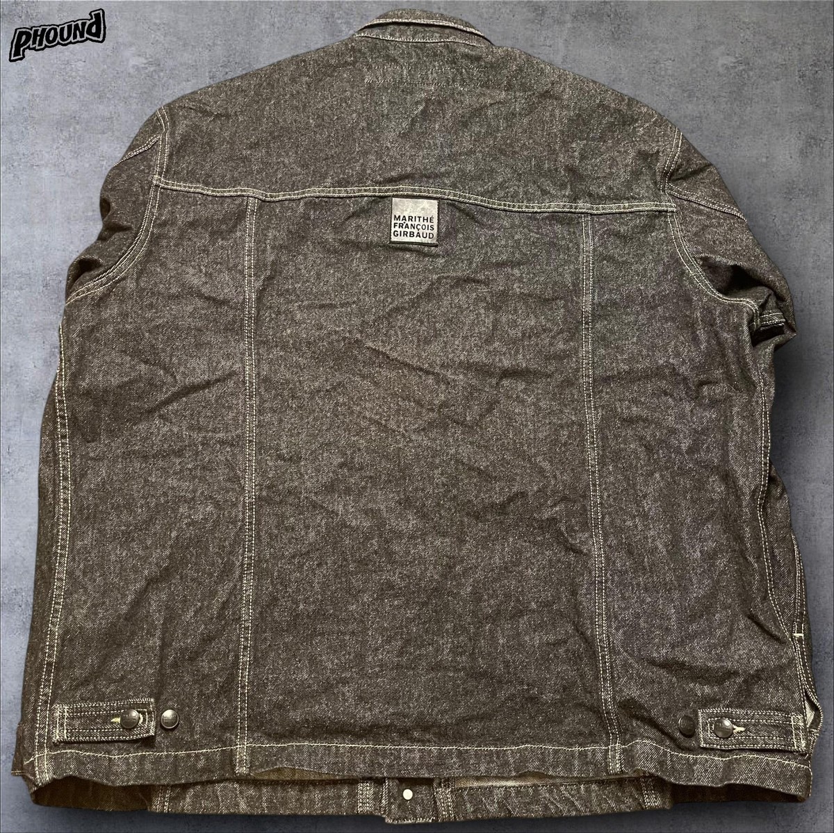 Marithe Francois Girbaud Jacket Mens 3XL Black Denim Trucker Snap