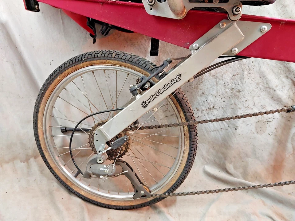 2005 Bike-E Recumbent Bike Small 21 Speed SRAM Dual Shift Red 20/16" Short Base~ - Image 3 of 4