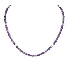 Amethyst Kette - Halskette violett - natürliche Edelsteine - 925 Silber V749