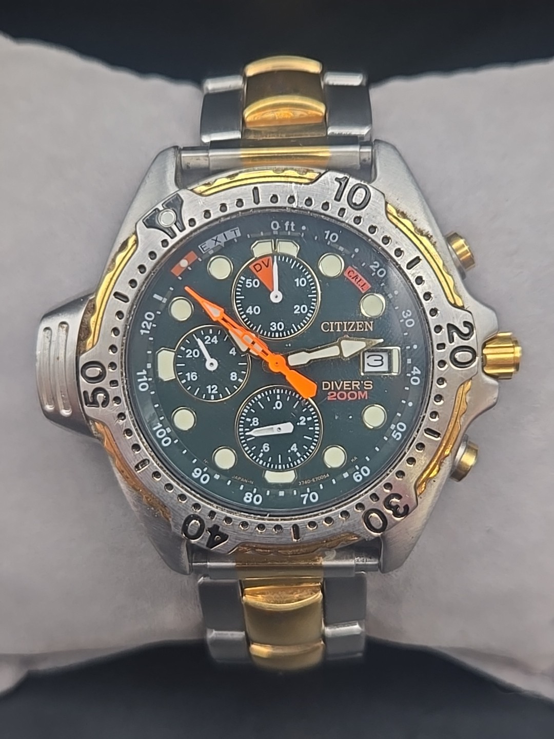 Citizen Aqualand Promaster 48mm Green Date Dial Men's Divers Watch 3745-E70022