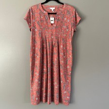 J. Jill Paisley T-Shirt Dress Rose Pink Floral SMALL NWT
