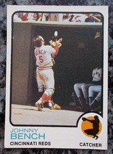 1973 Topps Johnny Bench Baseball Card 380 Cincinnati Reds - Ungraded Excellent