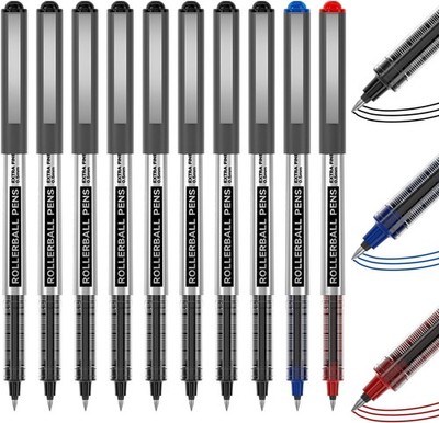 Shuttle Art Tintenroller Stifte, 10 stück Gel kugelschreiber(8 schwarz, 1 blau,