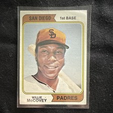 1974 Topps #250 Willie McCovey San Diego Padres Autographed Base Set MLB