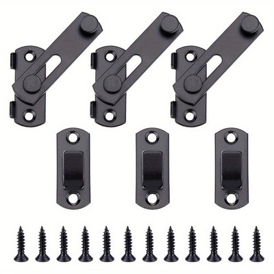 1box 3sets Stainless Steel Lock Catch Clasps Safety Door Latch Lock