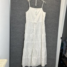 NWT $238 J. McLAUGHLIN Ruth Linen Blend White Tiered Maxi Dress Boho Peasant XL